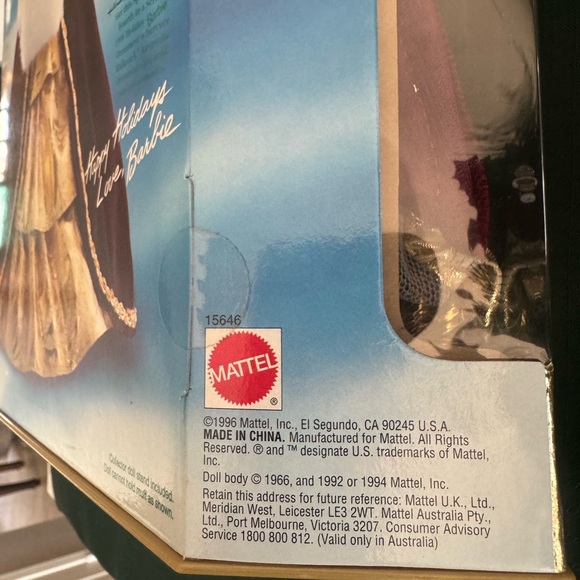 Barbie Doll 1996 Happy Holidays Christmas Mattel New In Box
Gold and Burgundy - Picture 8 of 12